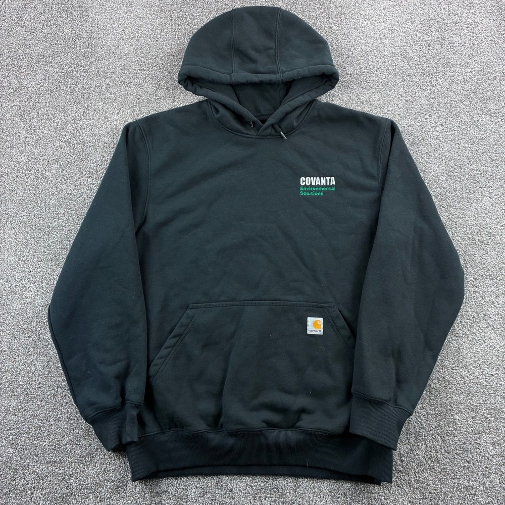 Carhartt Rain Defender Hoodie Mens Large Black Cotton Blend Pullover 100615 001